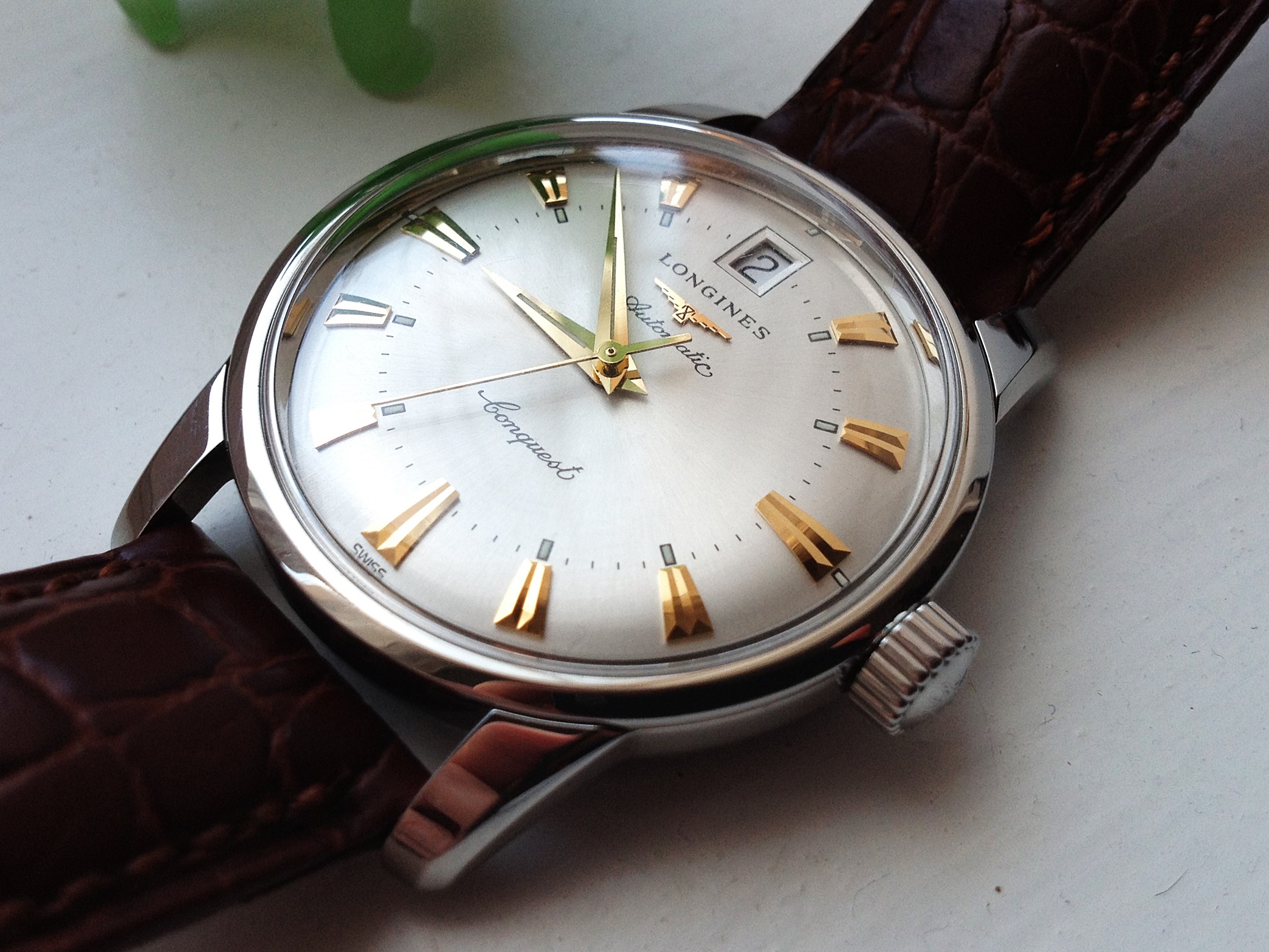 Rare Longines Heritage Conquest Solid Gold Linen Dial | mail.napmexico ...
